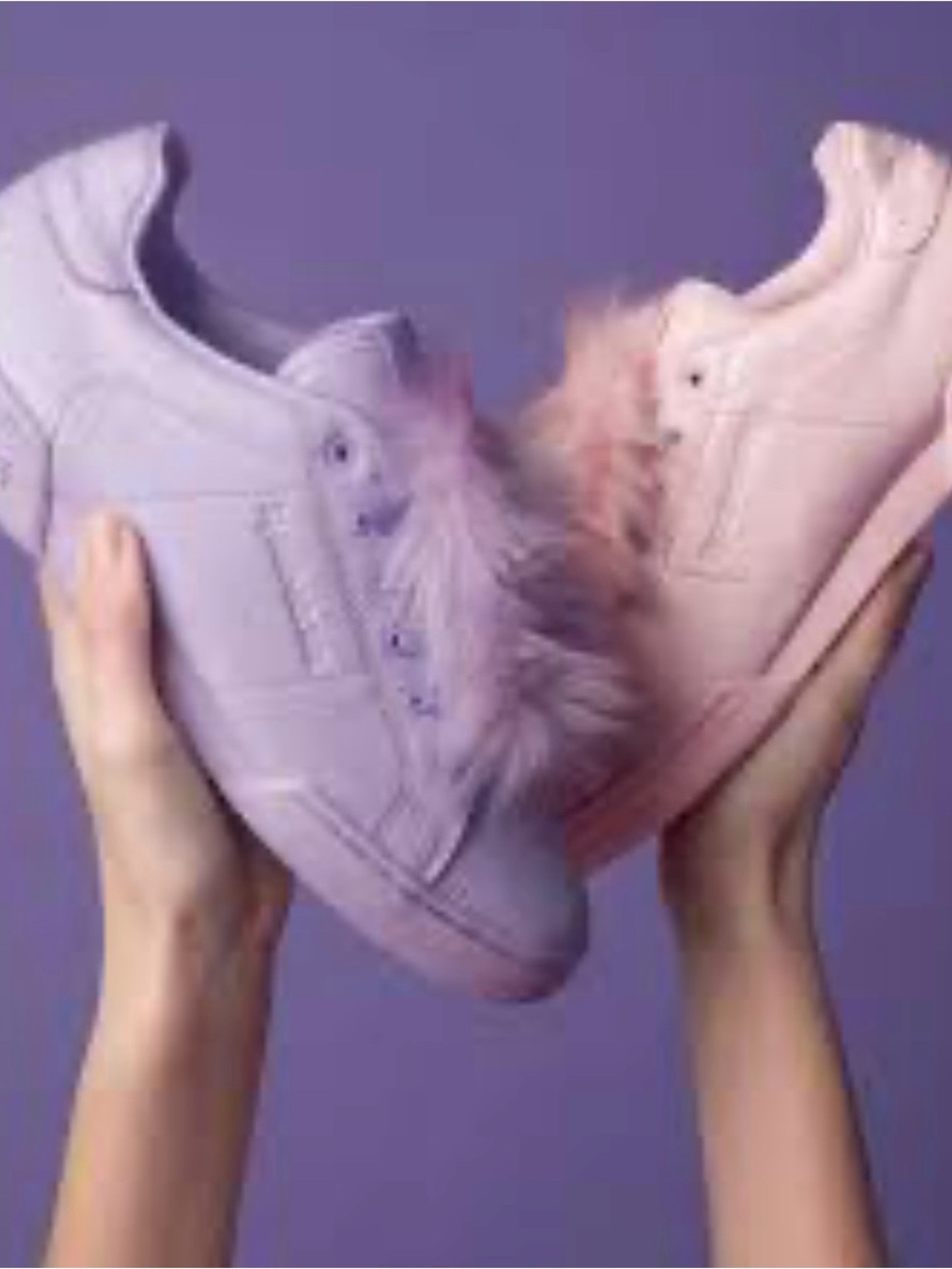 Reebok Women's Sneakers in Lavender with Fur Trim